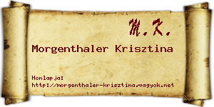 Morgenthaler Krisztina névjegykártya